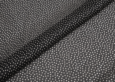 Фото ткани Шелковая органза тип Valentino в горох, цвет - черный