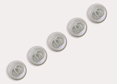 Фото ткани Пуговица тип Chanel, цвет - сиреневый и молочный