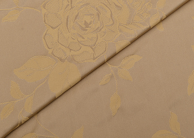 Фото ткани Жаккард с розами, цвет - бежевый