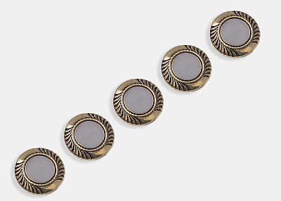 Фото ткани Пуговица круглая, цвет - золотой