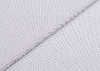 Фото ткани Хлопковая ткань с рисунком, цвет - белый, голубой, полоска