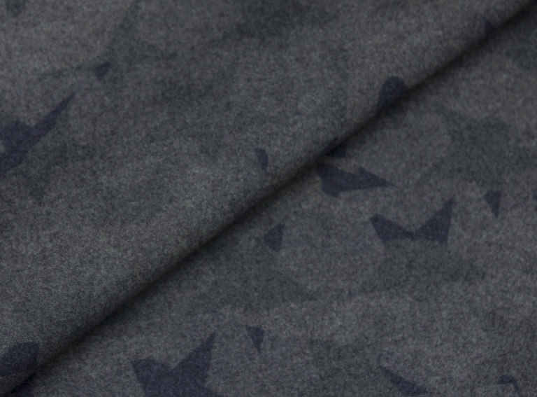 Фото ткани Пальтовая ткань тип Valentino с о звездами, цвет - серый