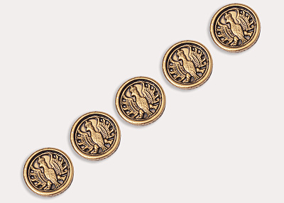 Фото ткани Пуговица металлическая с орлом, цвет - золотой