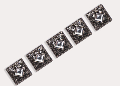 Фото ткани Пуговица квадратная (металл), цвет - бронза