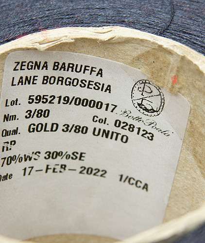 Пряжа кашемир с шелком (100гр) тип Zegna Baruffa, цвет - синий. Изображение 4