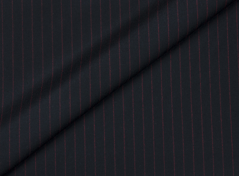Фото ткани Шерстяная ткань, цвет - красный, черный, полоска
