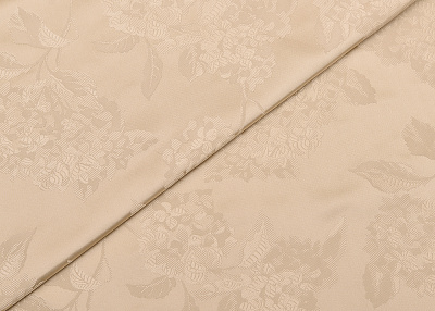 Фото ткани Жаккард с цветами, цвет - бежевый