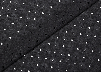 Фото ткани Хлопковое шитье с рисунком, цвет - черный