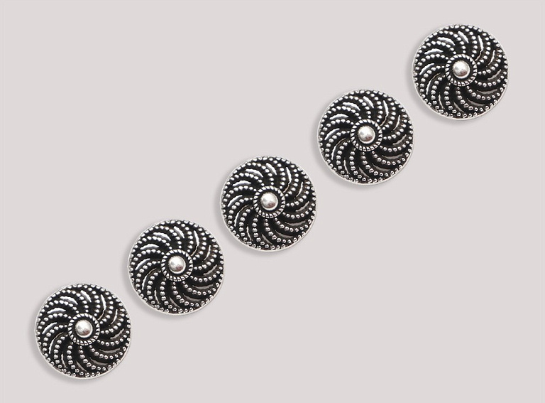 Фото ткани Пуговица круглая (металл), цвет - серебро