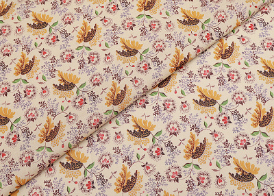 Фото ткани Хлопковый батист тип Valentino с рисунком, цвет - бежевый