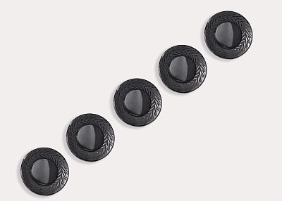 Фото ткани Пуговица круглая, цвет - черный