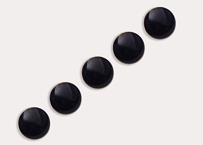 Фото ткани Пуговица круглая, цвет - черный