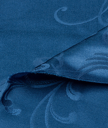 Натуральный шелк с рисунком, цвет - синий. Изображение 2