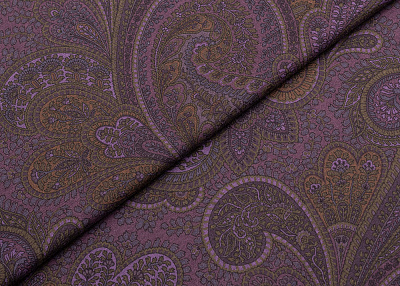 Фото ткани Хлопковый трикотаж тип Etro с рисунком, цвет - фиолетовый и пейсли