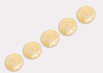 Фото ткани Пуговица круглая тип Valentino, цвет - желтый