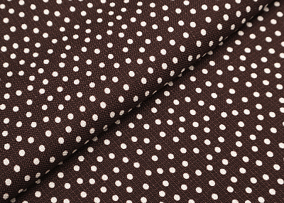 Фото ткани Льняная ткань в горох, цвет - коричневый