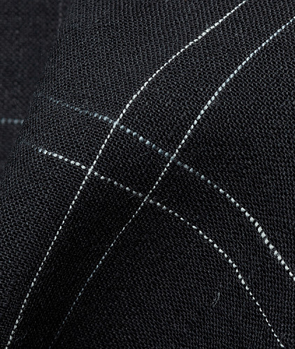 Хлопковая ткань тип Armani в клетку, цвет - черный, молочный. Изображение 4