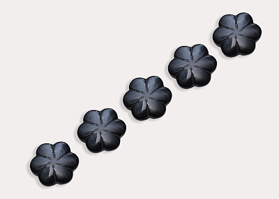 Фото ткани Пуговица в виде цветка, цвет - синий