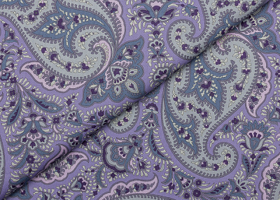 Фото ткани Хлопковая ткань тип Etro, цвет - сиреневый и пейсли
