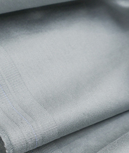 Хлопковая ткань тип Loro Piana, цвет - серо-голубой. Изображение 4