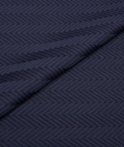Вискозный трикотаж тип Missoni, цвет - синий и елочка. Изображение 1