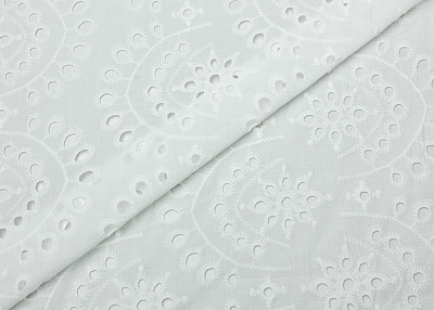Фото ткани Хлопковое шитье с рисунком, цвет - белый
