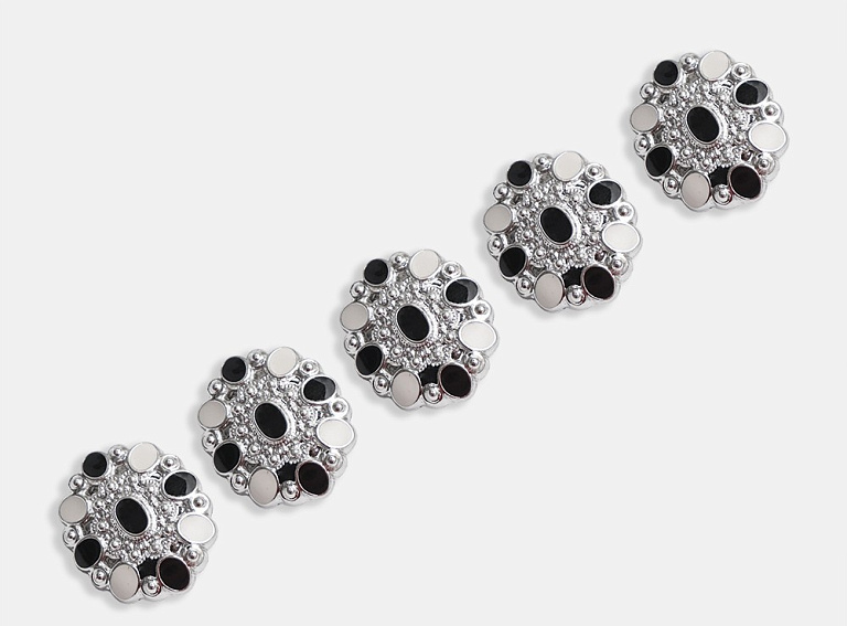 Фото ткани Пуговица (пластик), цвет - серебро