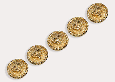 Фото ткани Пуговица металлическая, цвет - золотой