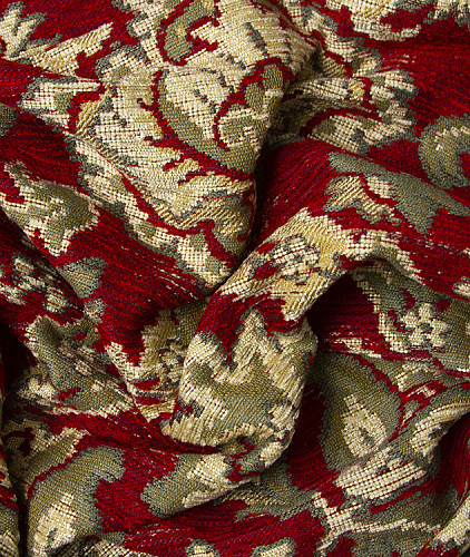 Хлопковая ткань тип Etro с рисунком, цвет - бордовый. Изображение 4