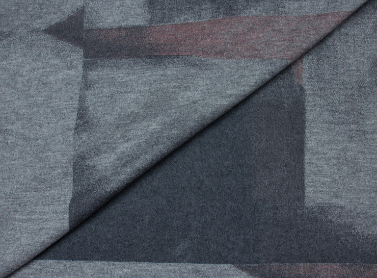Фото ткани Шерстяная пальтовая ткань с геометрическим принтом, цвет - серый