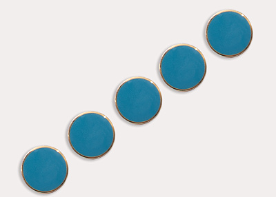 Фото ткани Пуговица круглая пластиковая, цвет - бирюзовый