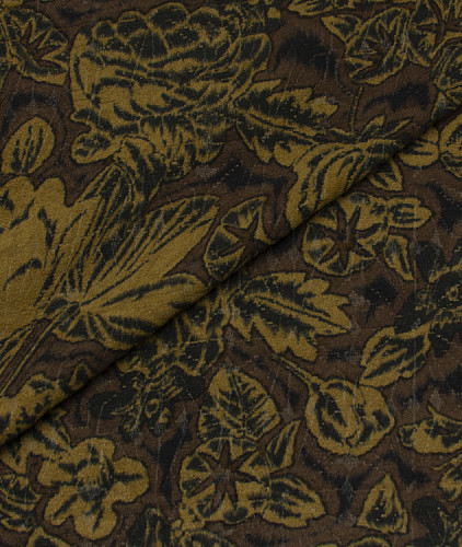 Бархат тип Etro, цвет - коричневый и цветы. Изображение 1