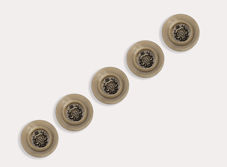 Фото ткани Пуговица с гербом, цвет - бежевый