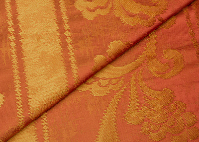Фото ткани Жаккард с рисунком тип Etro, цвет - кирпичный