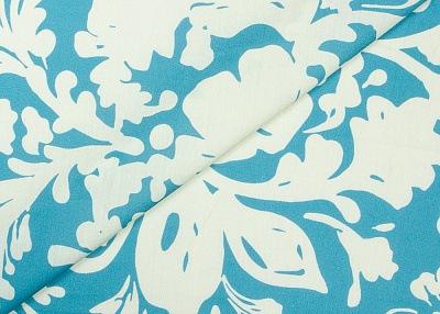Фото ткани Хлопковая ткань тип Valentino (купон), цвет - белый и голубой, рисунок