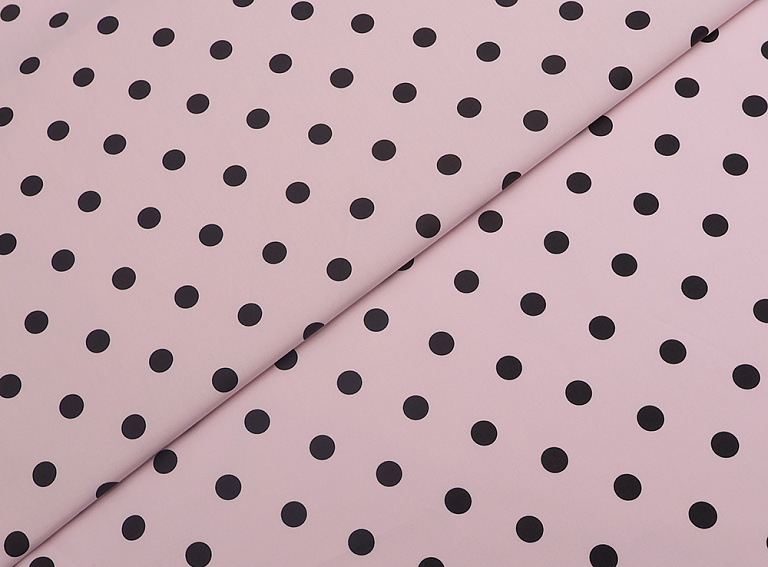 Фото ткани Хлопковая ткань тип Valentino в горох, цвет - розовый