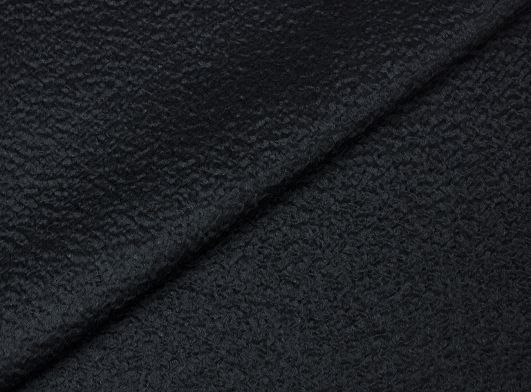 Фото ткани Волнистая шерсть с мохером, цвет - черный