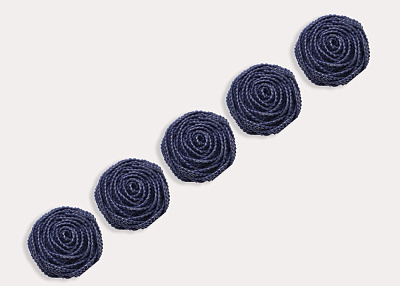 Фото ткани Пуговица в виде цветка, цвет - синий