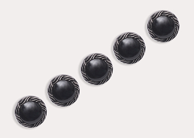 Фото ткани Пуговица круглая, цвет - черный