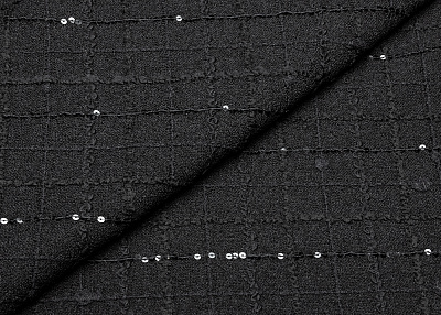 Фото ткани Шерстяная ткань, цвет - черный и клетка