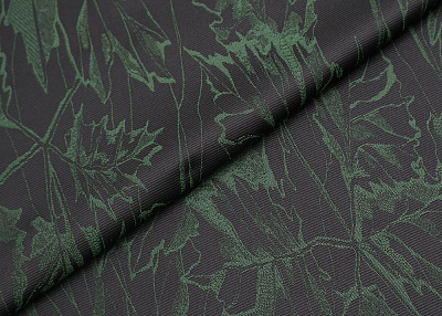 Фото ткани Жаккард с рисунком, цвет - синий, зеленый, цветы