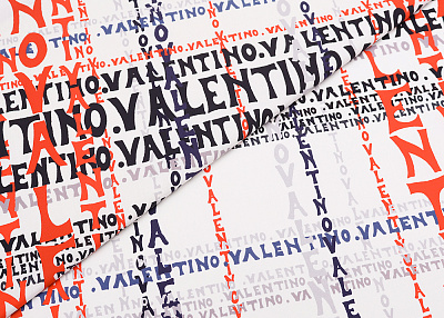 Фото ткани Хлопковая ткань тип Valentino, цвет - красный и белый