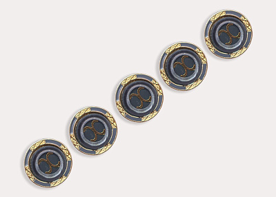 Фото ткани Пуговица тип Chanel, цвет - синий