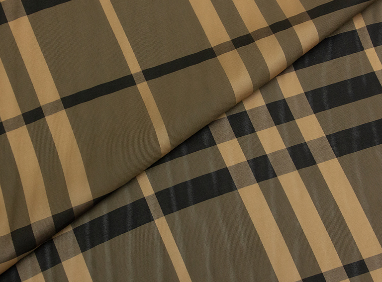 Фото ткани Подкладочная ткань с рисунком, цвет - бежевый и клетка