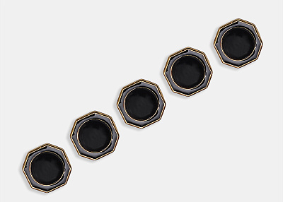 Фото ткани Пуговица металлическая, цвет - черный и золотой