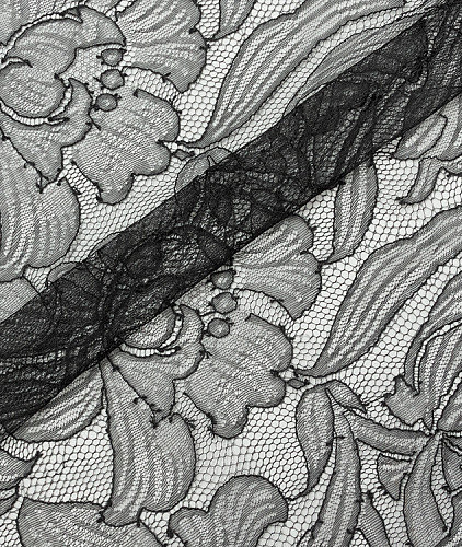Кружево тип Valentino, цвет - черный. Изображение 1