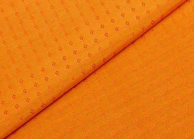 Фото ткани Подкладочная ткань, цвет - оранжевый с рисунком
