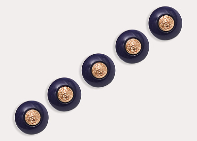 Фото ткани Пуговица круглая (пластик), цвет - синий и темно-синий