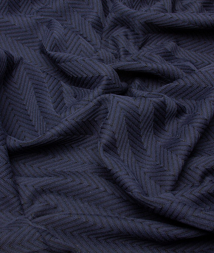 Вискозный трикотаж тип Missoni, цвет - синий и елочка. Изображение 4