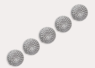 Фото ткани Пуговица круглая (пластик), цвет - серебро